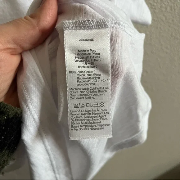 NWT Madewell White The Easy Crop V-Neck Tee in Soft Slub Small - Picture 6 of 7